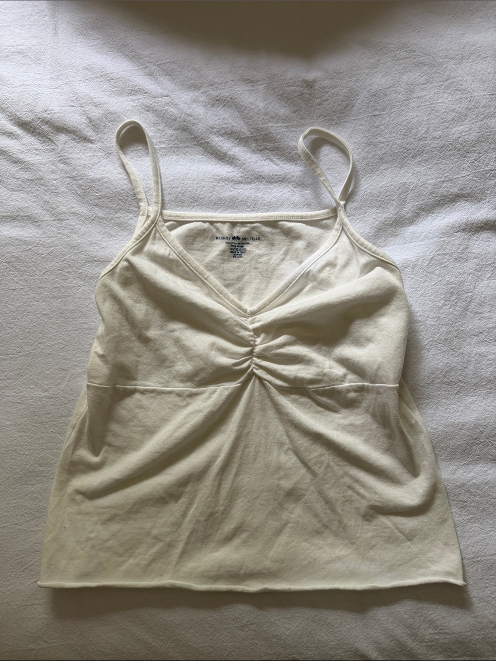 Brandy Melville Cream Twisted Front Cami
